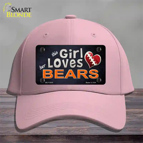 This Girl Loves Her Bears Novelty License Plate Hat Cotton / Pink