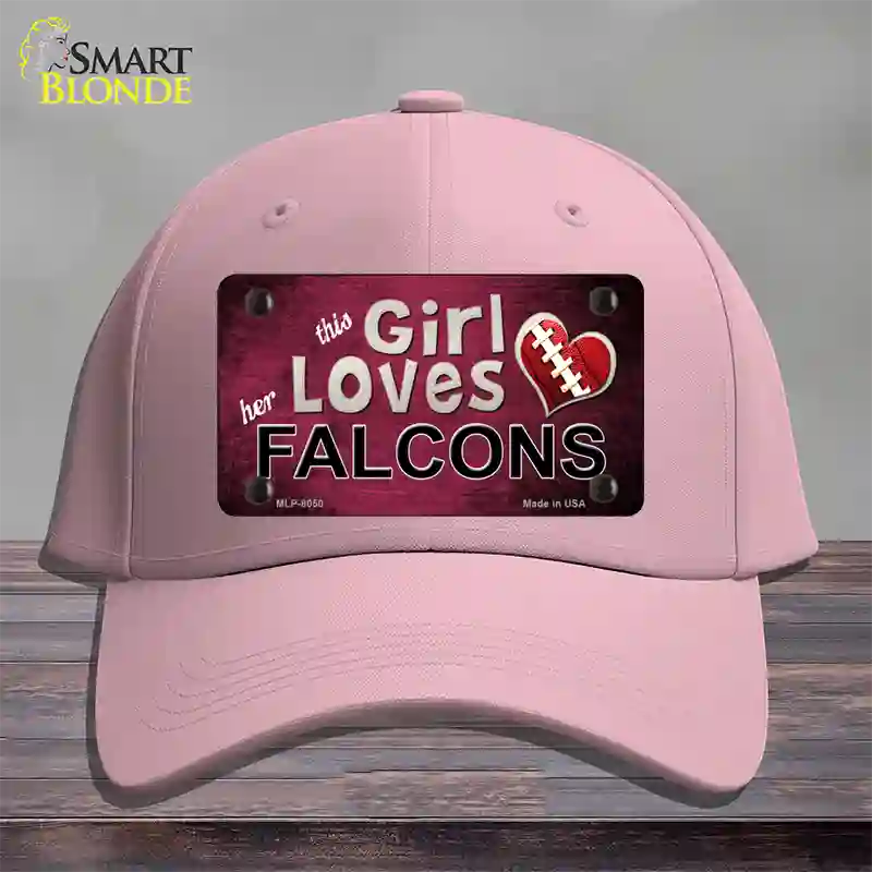 This Girl Loves Her Falcons Novelty License Plate Hat Cotton / Pink