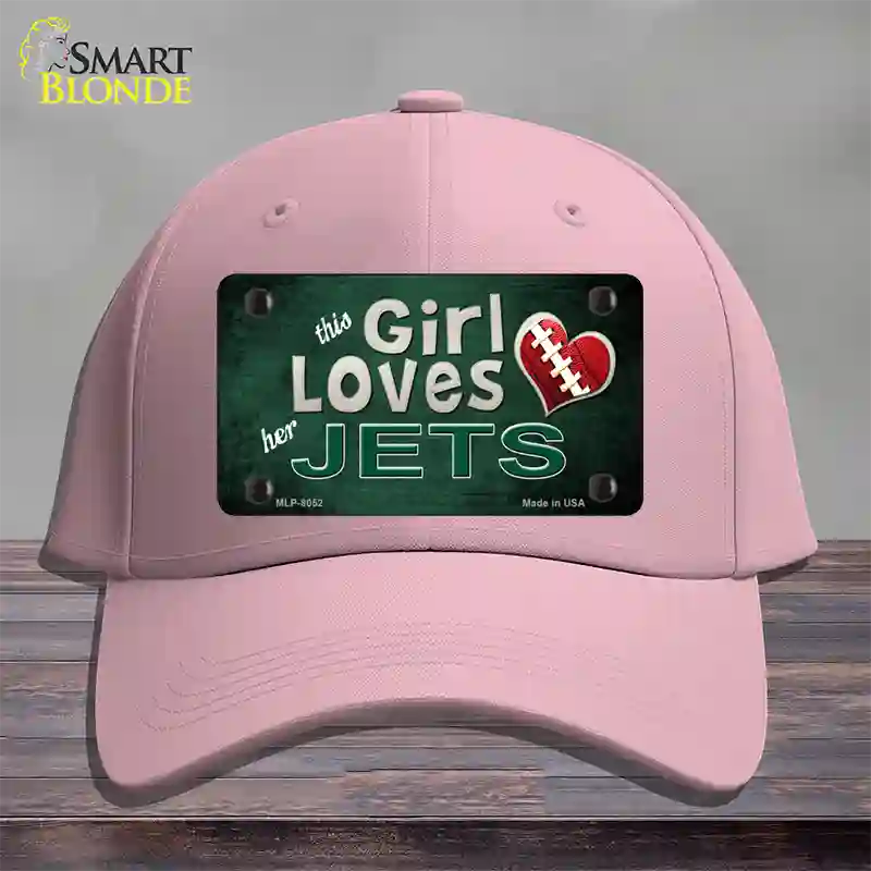 This Girl Loves Her Jets Novelty License Plate Hat Cotton / Pink