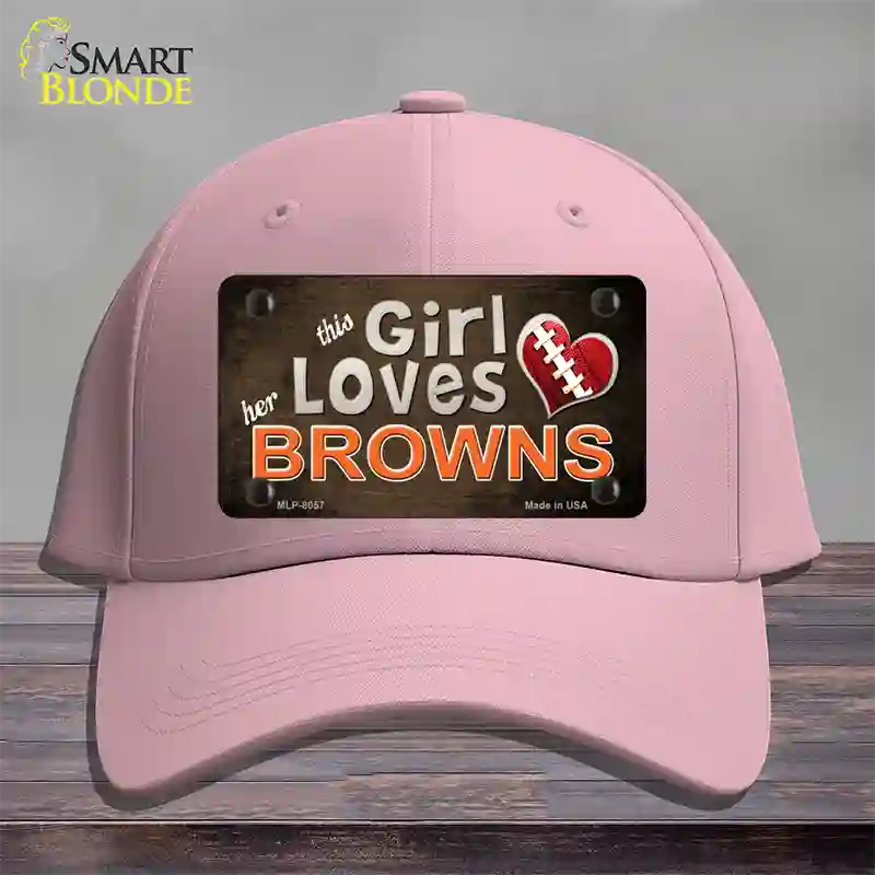 This Girl Loves Her Browns Novelty License Plate Hat Cotton / Pink