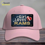 This Girl Loves Her Rams Novelty License Plate Hat Cotton / Pink