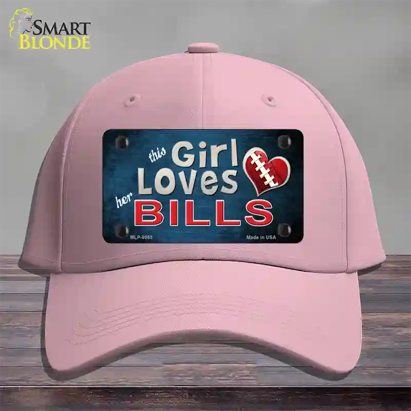 This Girl Loves Her Bills Novelty License Plate Hat Cotton / Pink