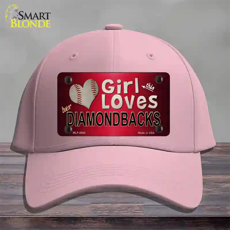 This Girl Loves Her Diamondbacks Novelty License Plate Hat Cotton / Pink