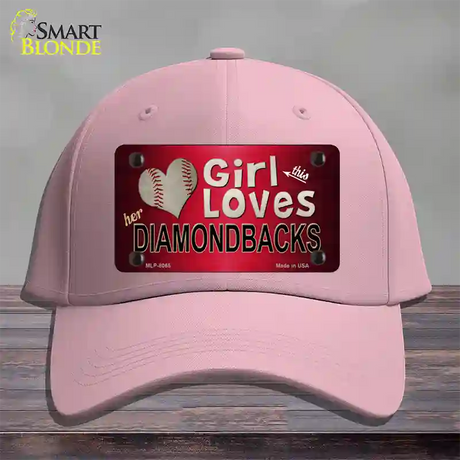 This Girl Loves Her Diamondbacks Novelty License Plate Hat Cotton / Pink