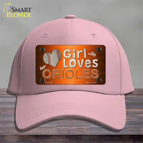 This Girl Loves Her Orioles Novelty License Plate Hat Cotton / Pink