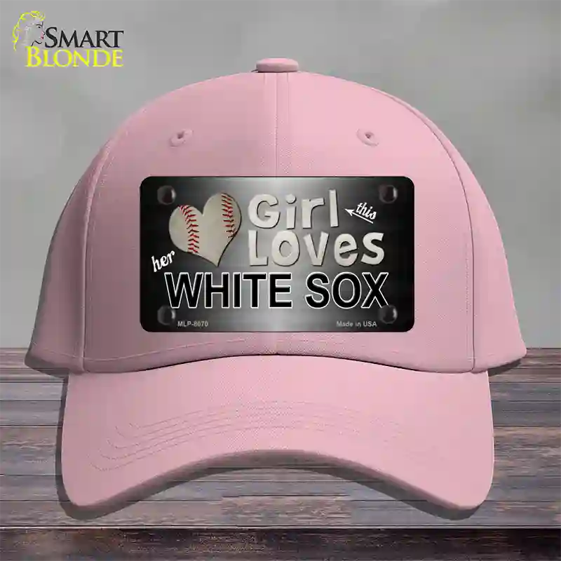 This Girl Loves Her White Sox Novelty License Plate Hat Cotton / Pink