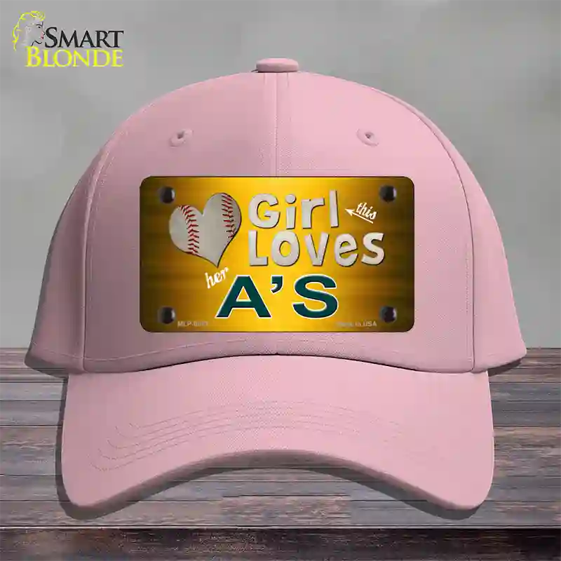 This Girl Loves Her Athletics Novelty License Plate Hat Cotton / Pink