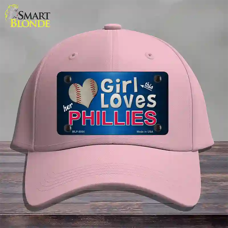 This Girl Loves Her Phillies Novelty License Plate Hat Cotton / Pink