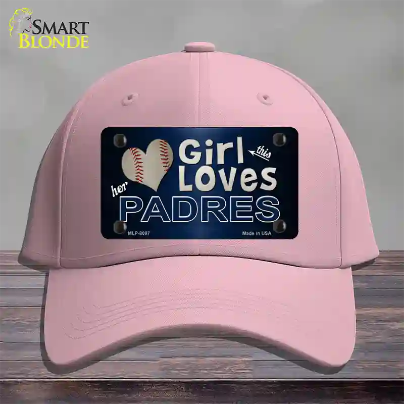 This Girl Loves Her Padres Novelty License Plate Hat Cotton / Pink