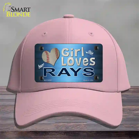 This Girl Loves Her Rays Novelty License Plate Hat Cotton / Pink