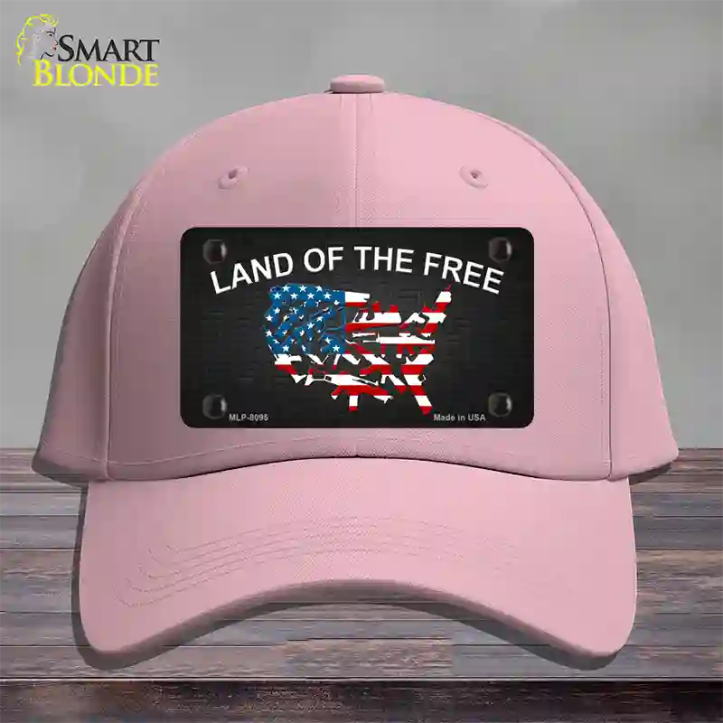 Land Of The Free Novelty License Plate Hat Cotton / Pink