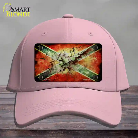 Confederate Flag Rusted Novelty License Plate Hat Cotton / Pink