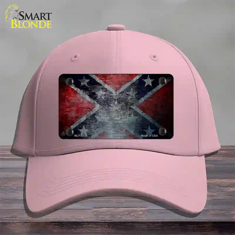 Confederate Flag Scratched Novelty License Plate Hat Cotton / Pink