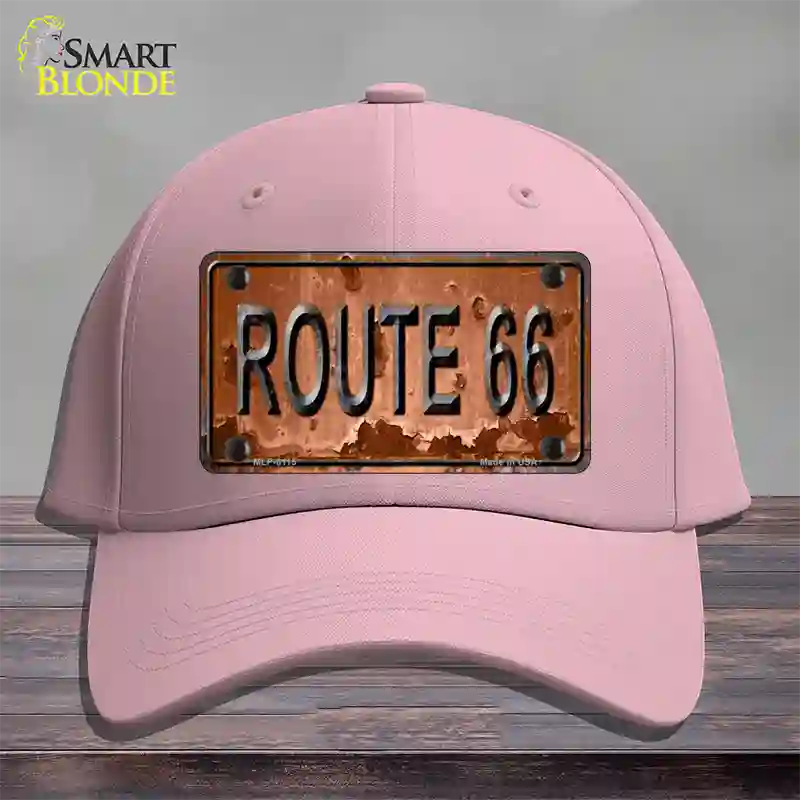 Route 66 Rusty Novelty License Plate Hat Cotton / Pink