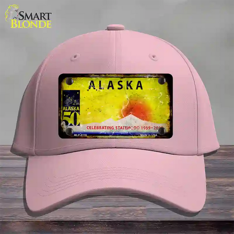 Alaska Rusty Blank Novelty License Plate Hat Pink Cotton