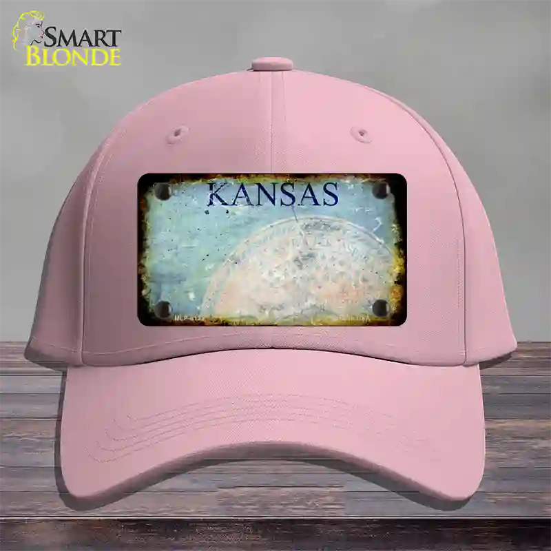 Kansas Rusty Blank Novelty License Plate Hat Cotton / Pink