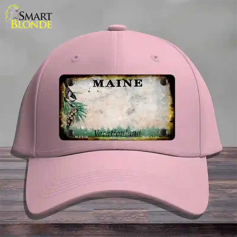 Maine Rusty Blank Novelty License Plate Hat Cotton / Pink