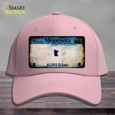 Minnesota Rusty Blank Novelty License Plate Hat Pink Cotton