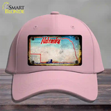 Nebraska Rusty Blank Novelty License Plate Hat Cotton / Pink