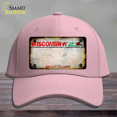 Wisconsin Rusty Blank Novelty License Plate Hat Cotton / Pink