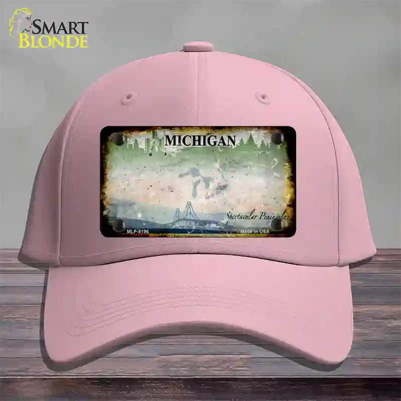 Michigan Rusty Blank Novelty License Plate Hat Cotton / Pink