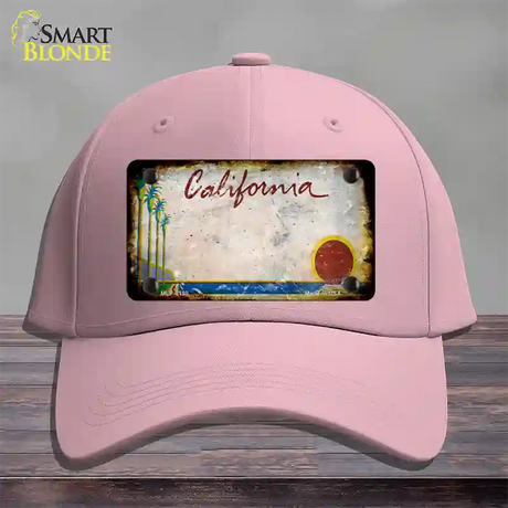 California Palm Tree Rusty Blank Novelty License Plate Hat Cotton / Pink