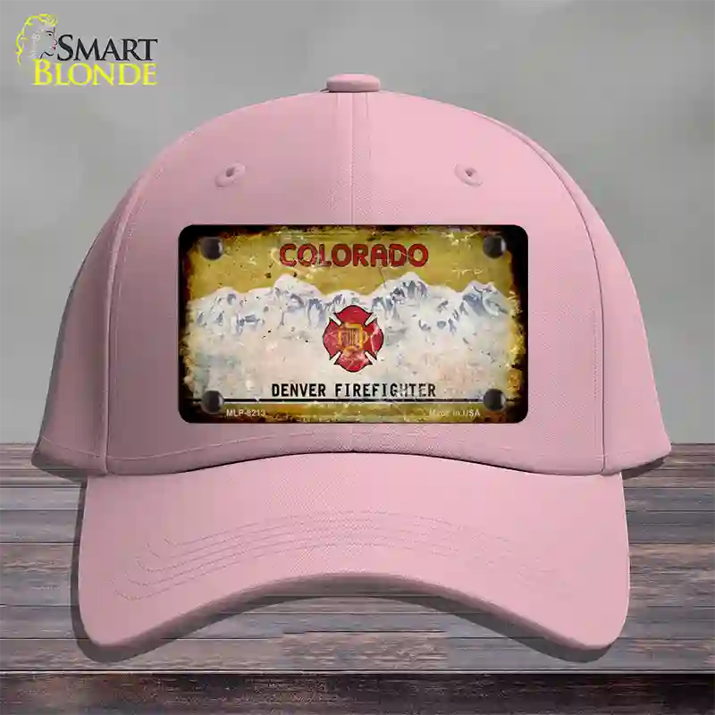 Denver Firefighter Rusty Blank Novelty License Plate Hat Cotton / Pink