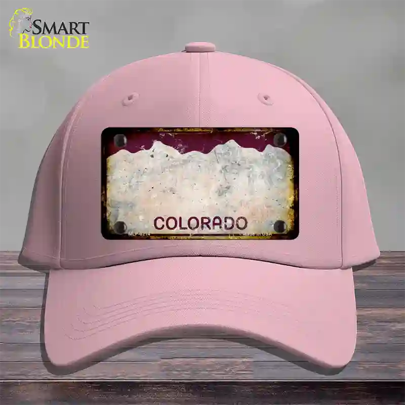 Colorado Red Rusty Blank Novelty License Plate Hat Cotton / Pink