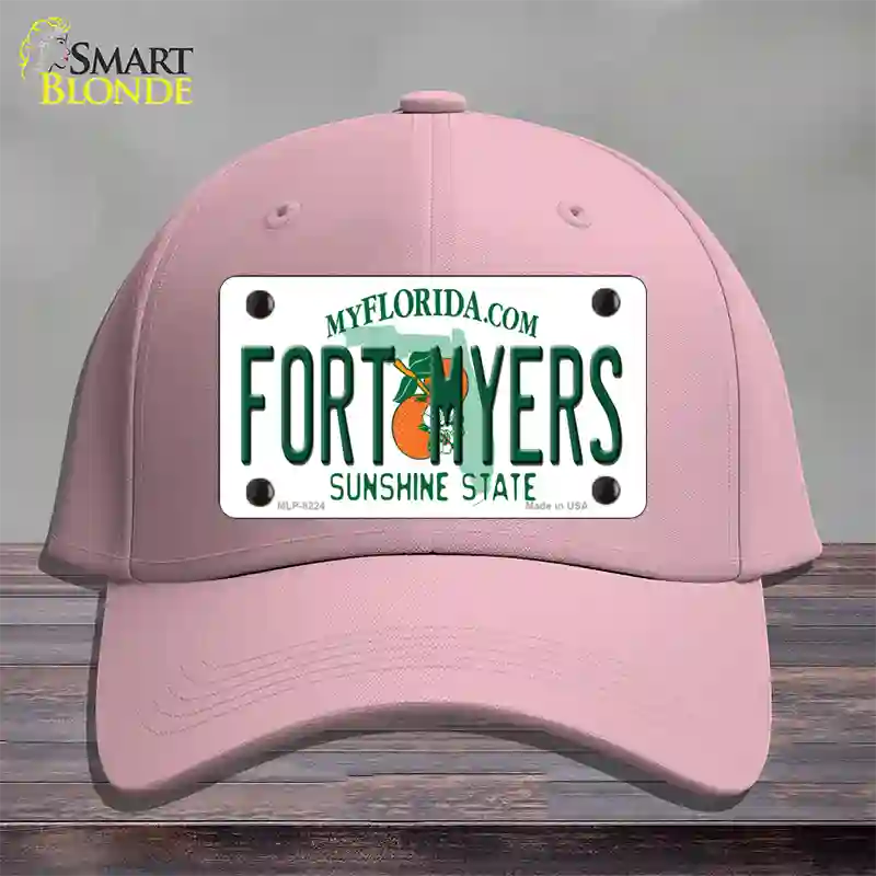 Fort Myers Florida Novelty License Plate Hat Cotton / Pink