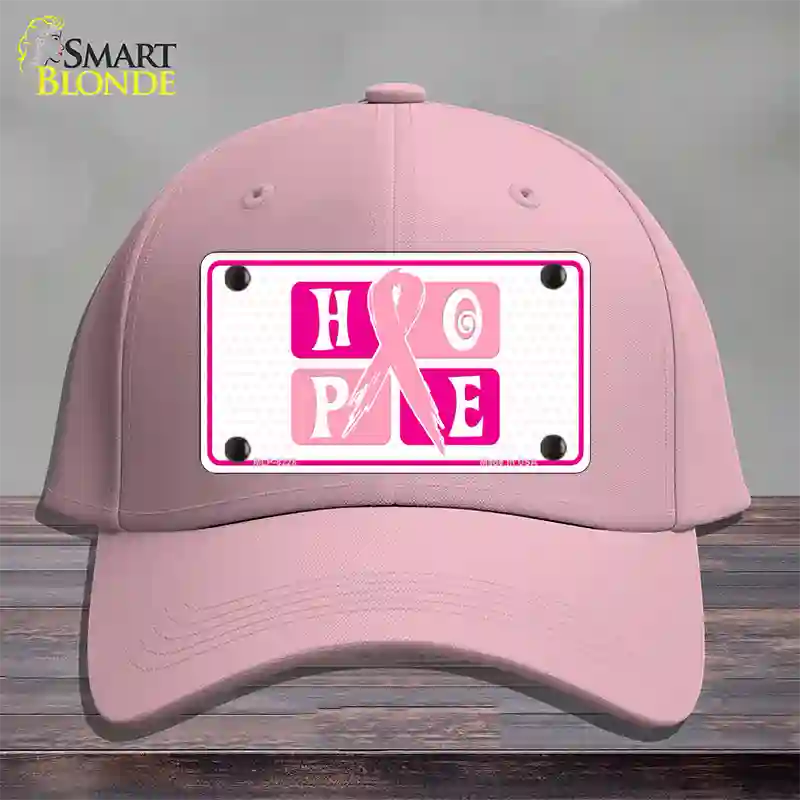 Hope Breast Cancer Ribbon Novelty License Plate Hat Cotton / Pink