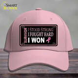 Breast Cancer Survivor Ribbon Novelty License Plate Hat Cotton / Pink