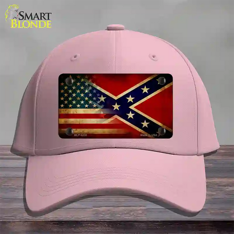 American Confederate Flag Novelty License Plate Hat Cotton / Pink