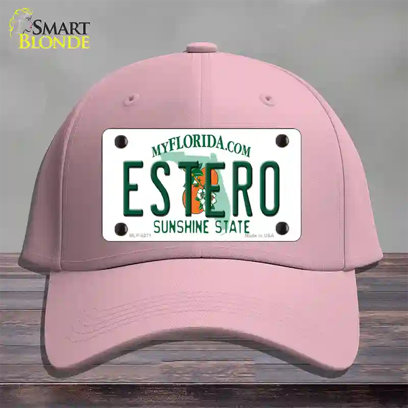 Estero Sunshine State Novelty License Plate Hat Cotton / Pink