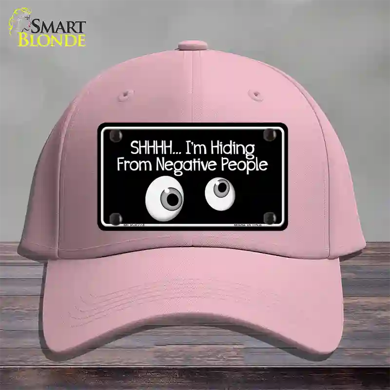 Hiding From Negative People Novelty License Plate Hat Cotton / Pink