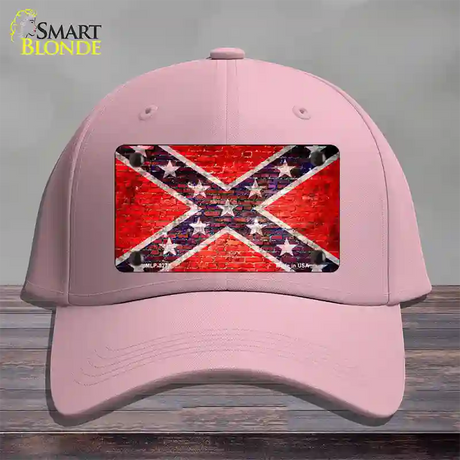 Rebel Flag Brick Wall Novelty License Plate Hat Cotton / Pink