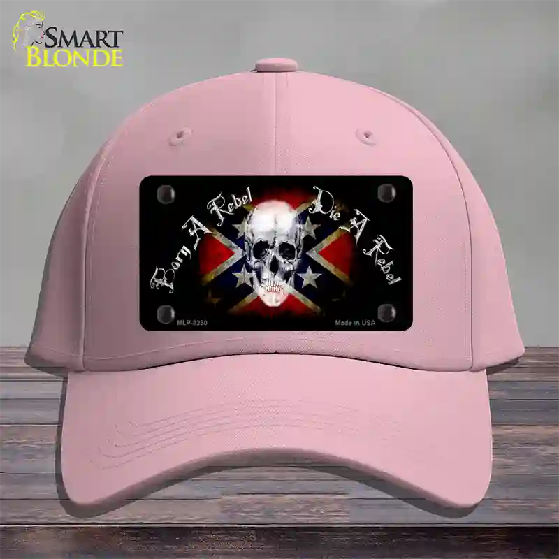 Born A Rebel Novelty License Plate Hat Cotton / Pink