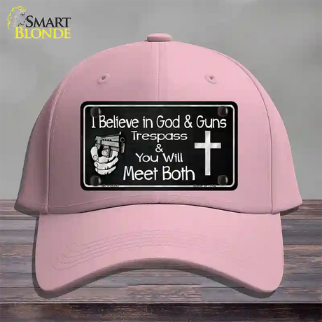 God And Guns Novelty License Plate Hat Cotton / Pink