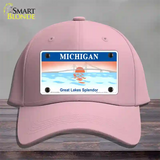 Michigan Great Lakes Blank Novelty License Plate Hat Cotton / Pink