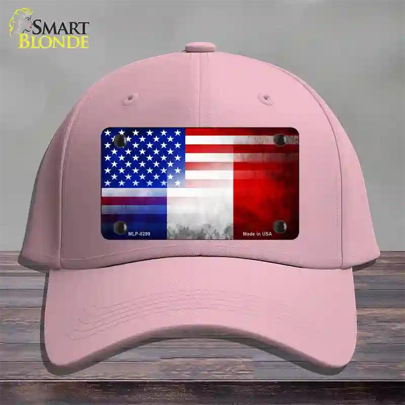 United States France Flag Fade Novelty License Plate Hat Cotton / Pink