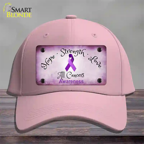 All Cancer Awareness Novelty License Plate Hat Cotton / Pink