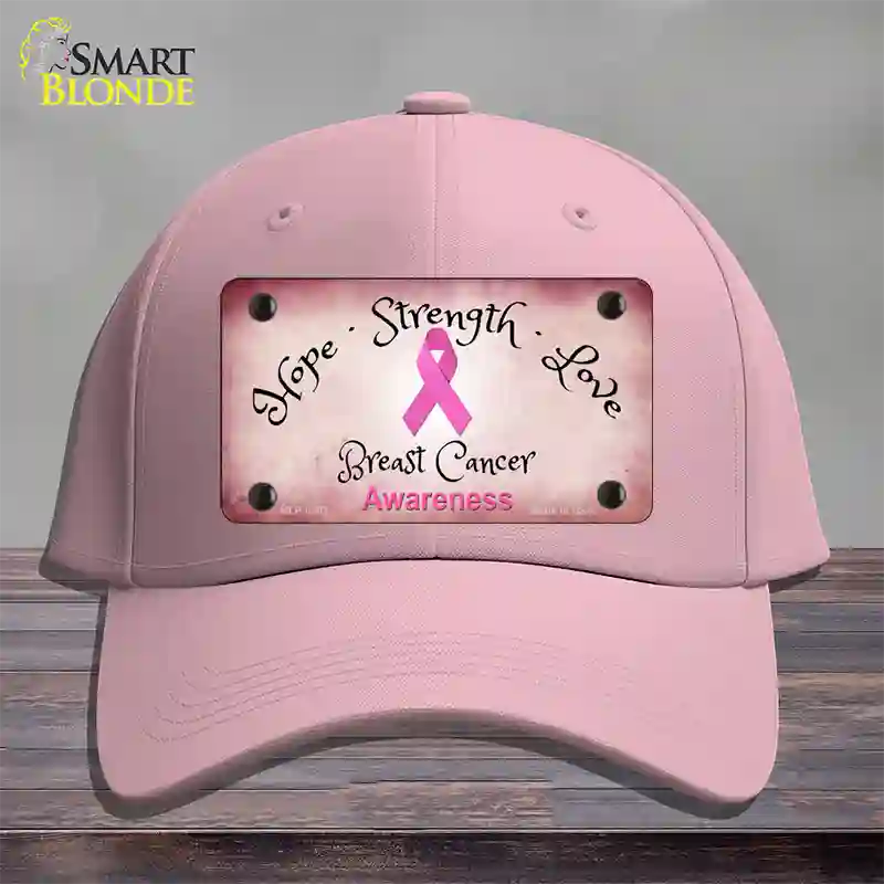 Breast Cancer Ribbon Pink Novelty License Plate Hat Cotton / Pink