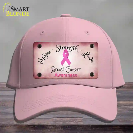 Breast Cancer Ribbon Pink Novelty License Plate Hat Cotton / Pink