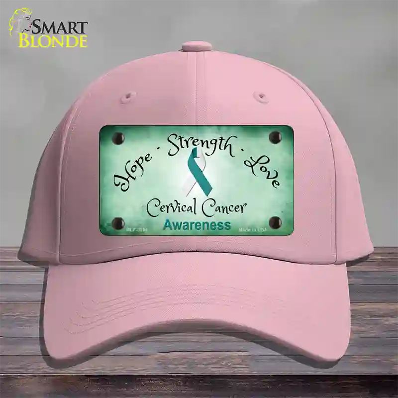 Cervical Cancer Ribbon Novelty License Plate Hat Cotton / Pink