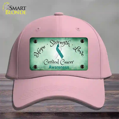 Cervical Cancer Ribbon Novelty License Plate Hat Cotton / Pink