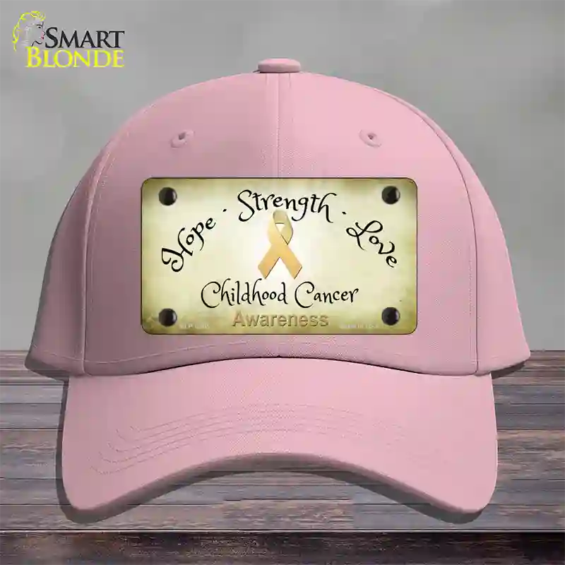 Childhood Cancer Ribbon Novelty License Plate Hat Cotton / Pink