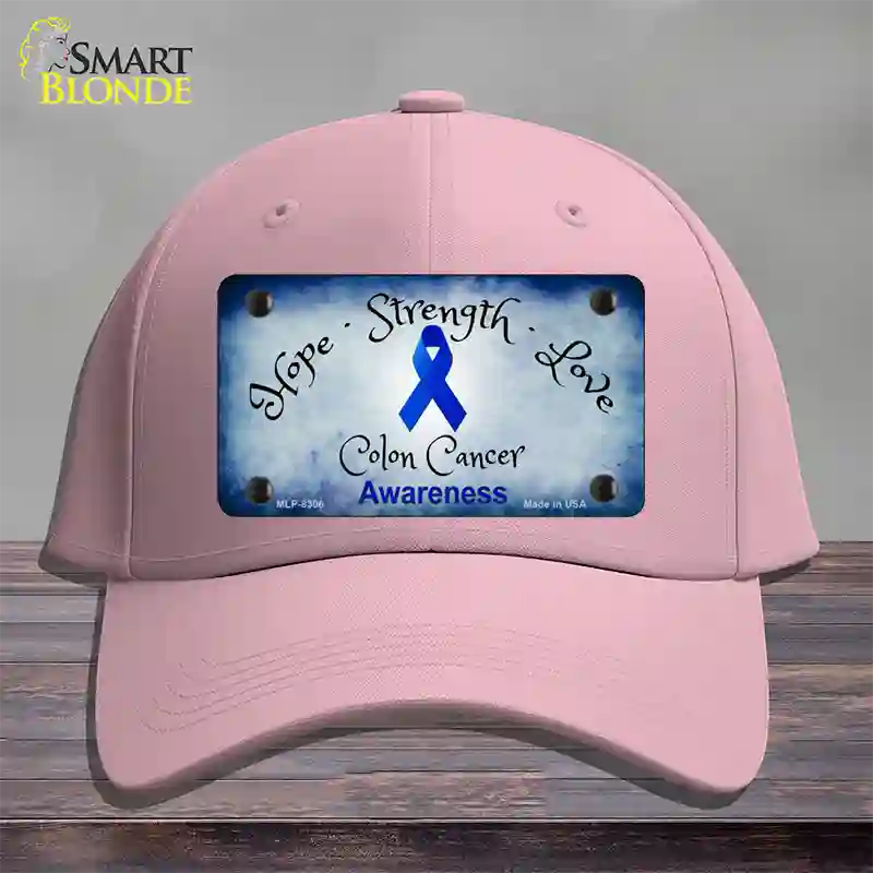 Colon Cancer Ribbon Novelty License Plate Hat Cotton / Pink