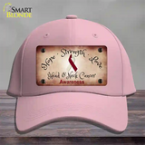 Head and Neck Cancer Ribbon Novelty License Plate Hat Cotton / Pink