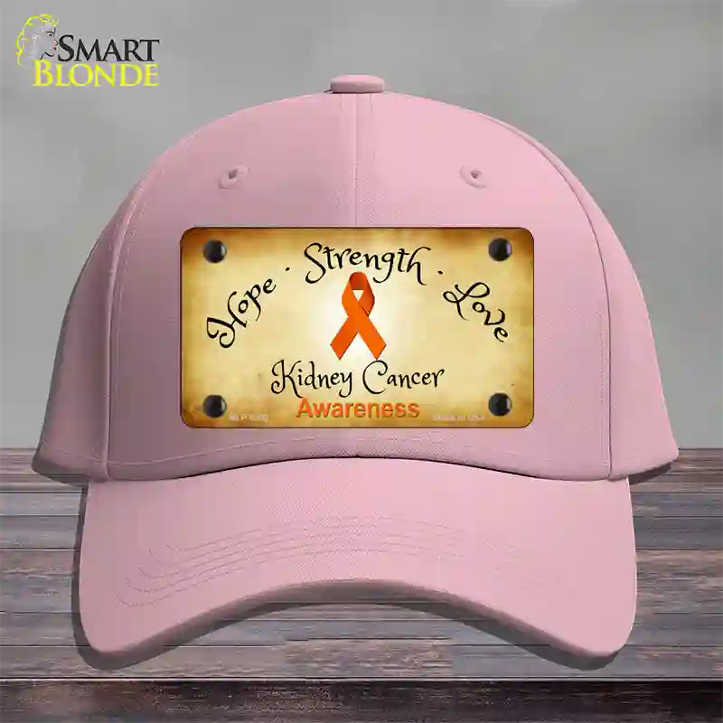 Kidney Cancer Ribbon Novelty License Plate Hat Cotton / Pink