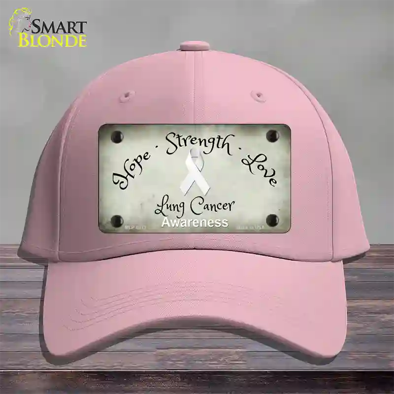 Lung Cancer Ribbon Novelty License Plate Hat Cotton / Pink