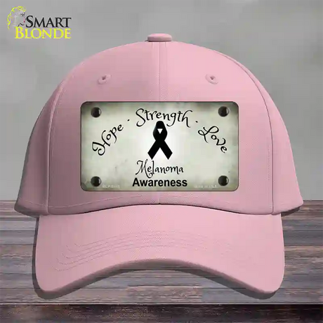 Melanoma Cancer Ribbon Novelty License Plate Hat Cotton / Pink